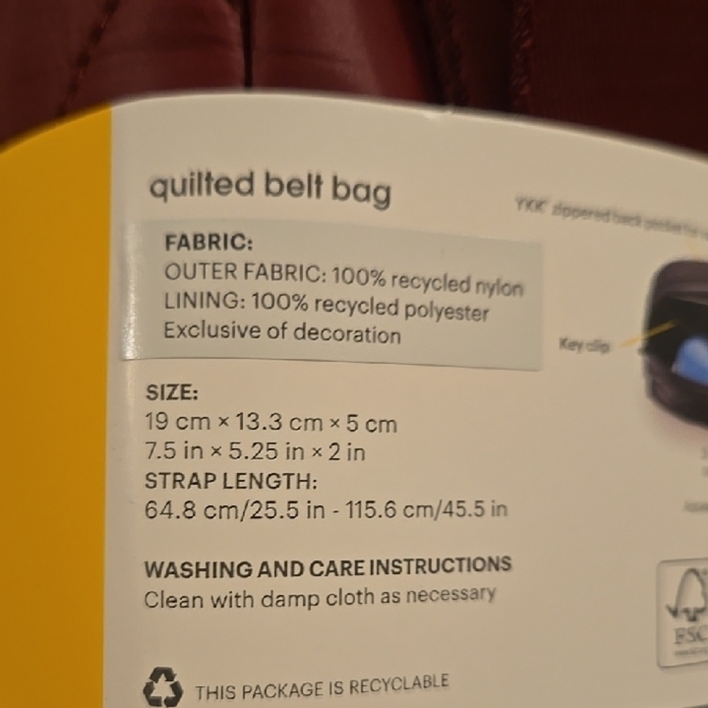 Lolé Quilted Belt Bag in Burgundy - Picture 4 of 5